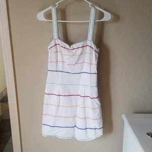 White dress with rainbow strips